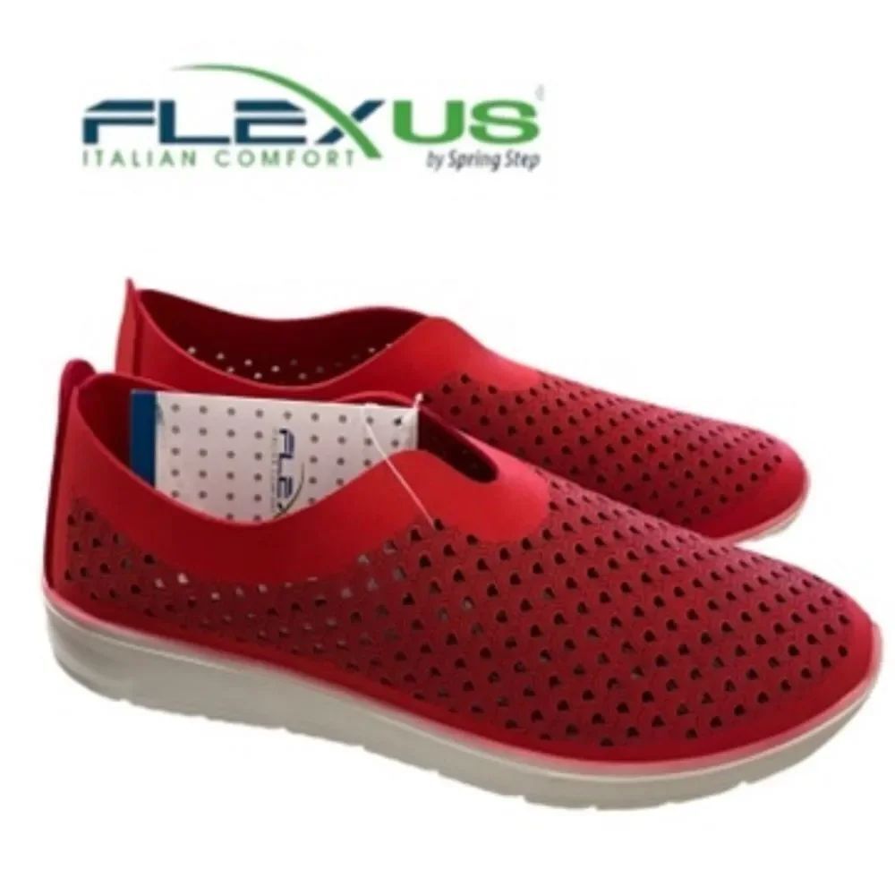 FLEXUS by SPRING STEP Centrics Red Slip-On Shoes Sneakers NEW 7.5 8